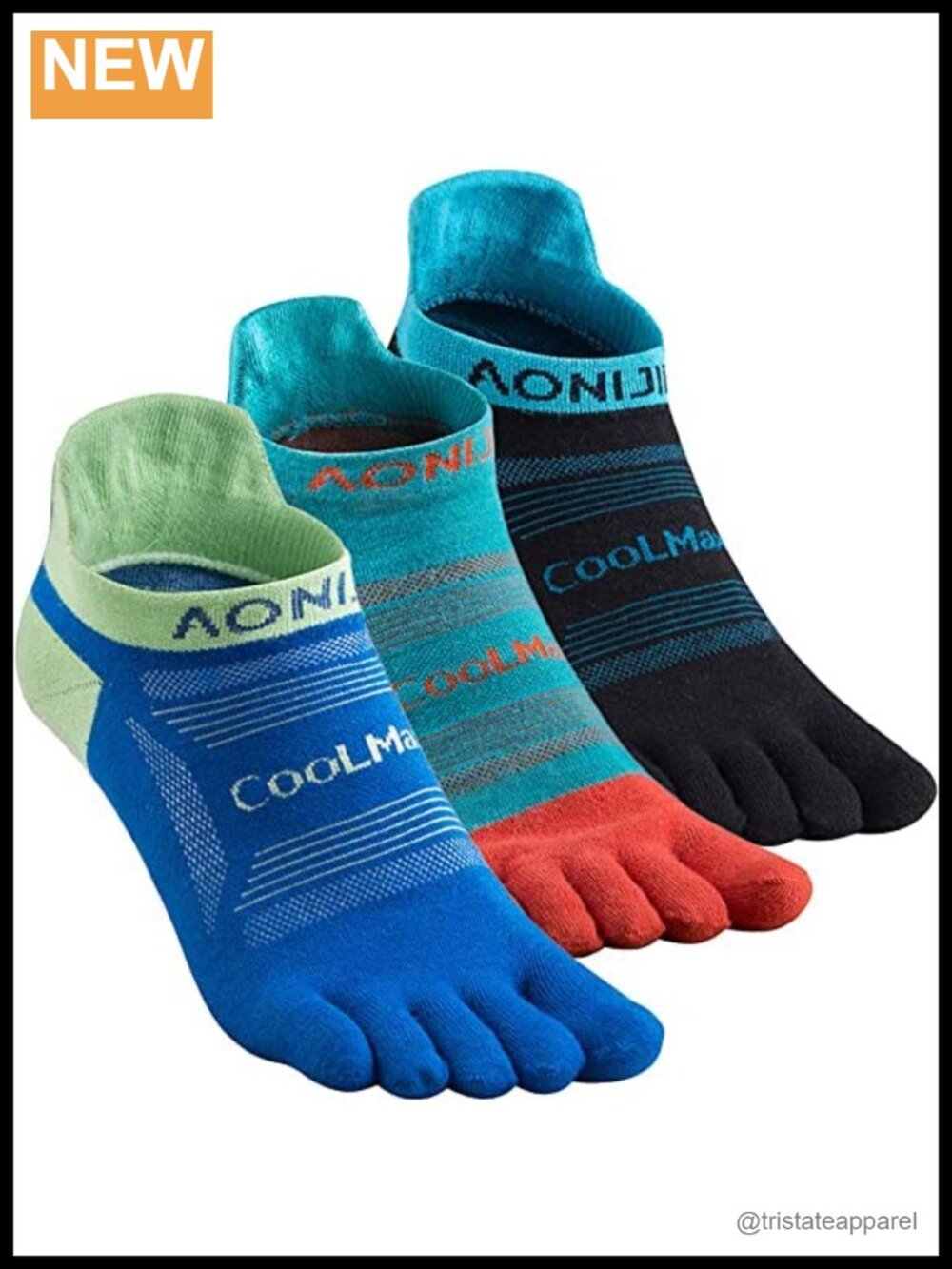 Coolmax Five Finger Athletic Ankle Socks Moisture Wicking Running Toe Socks